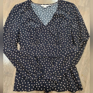 Boden Elsie Polka Dot Peplum Top Blouse size 4